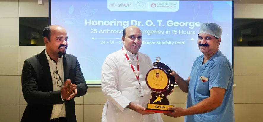 Mar Sleeva Medicity Palai honours Dr. O T George