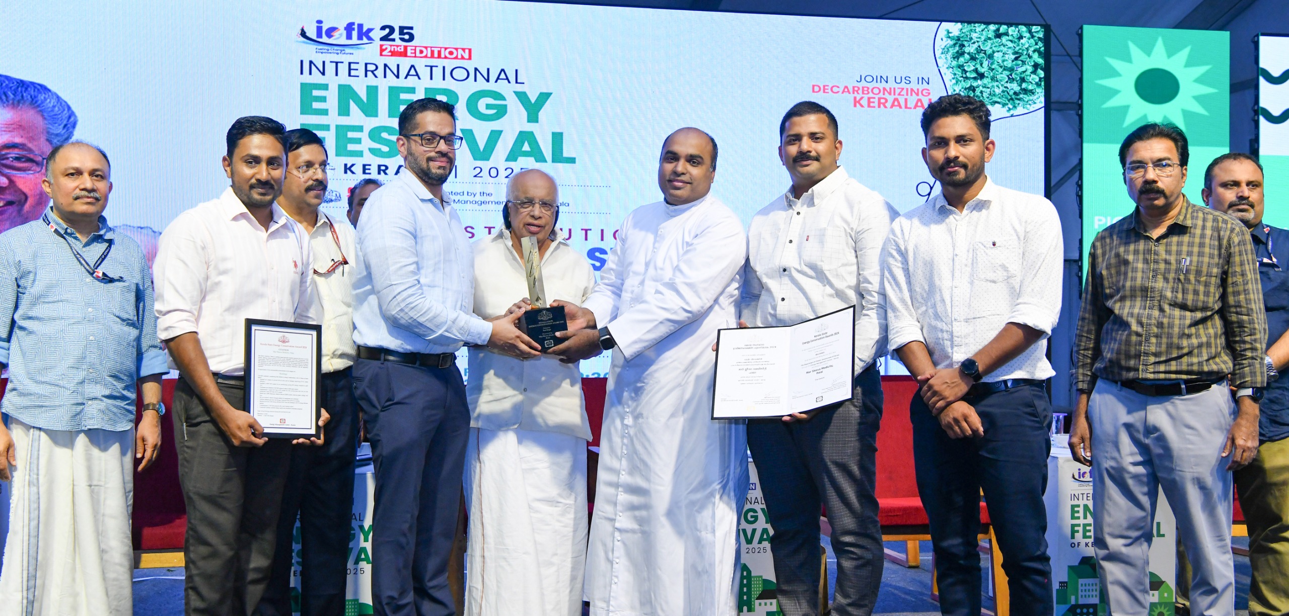 Mar Sleeva Medicity Palai received the Kerala State Energy Conservation Award 2024